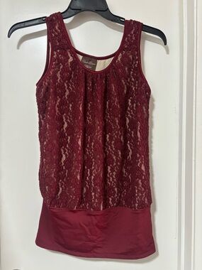 Undercover Agent Burgundy Lace Tank